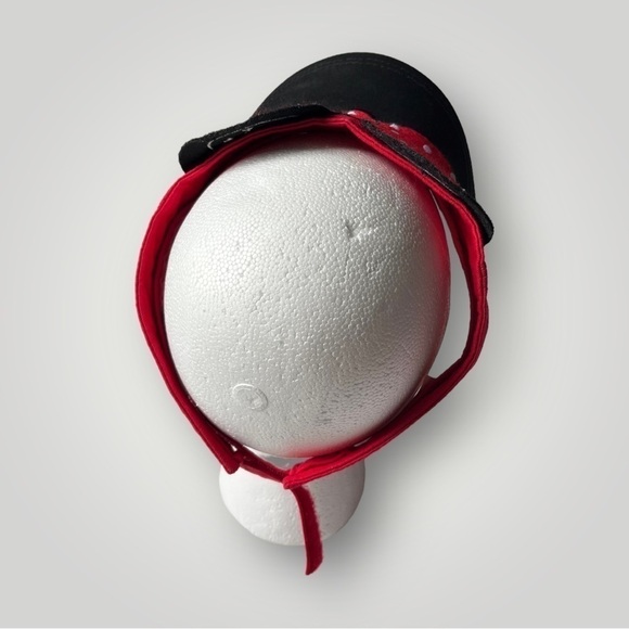 DISNEY Parks Mini Mouse Visor Black Red Polka Dot Bow Adjustable Back Adult Hat - Picture 7 of 10